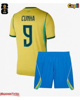 Brazilia Matheus Cunha #9 Echipament de Fotbal Replică Mondial 2026 Copii Acasa (+ Șorturi)